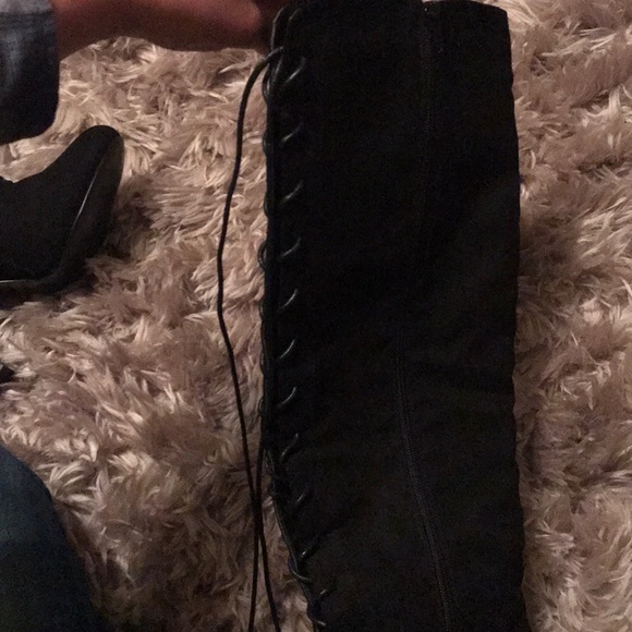 🖤over the knee black lace up boots - Picture 4 of 8